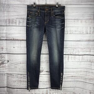 Calvin‎ Rucker Women's Blue "True Heart" Zip Ankle 5-Pocket Crop Jeans Sz 28 USA